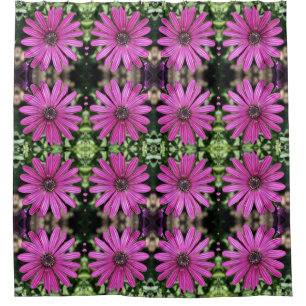 Purple African Daisy Flower Pattern   Shower Curtain