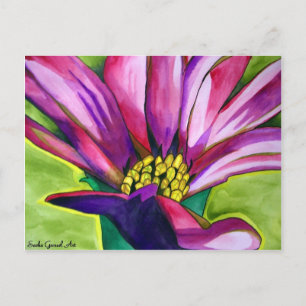 Purple African Daisy watercolor art flower Postcard