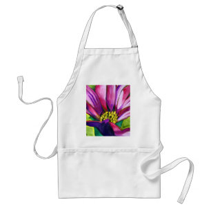 Purple African Daisy watercolor art flower Standard Apron