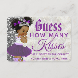 Purple African Princess  Guess How Many Game Enclosure Card