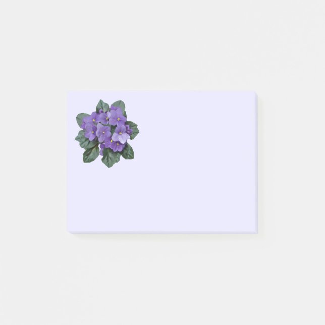 Purple African Violet Flower  Floral Art Post-it Notes (Front)