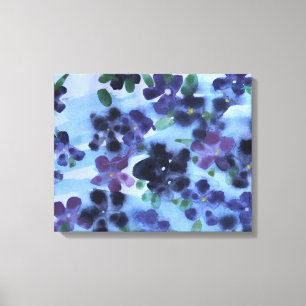 Purple African Violet Watercolour Canvas Print