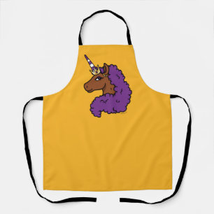 Purple Afro Unicorn Apron