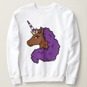 Purple Afro Unicorn Sweatshirt