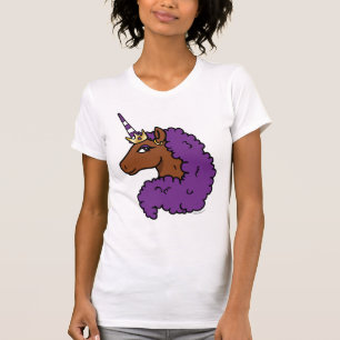 Purple Afro Unicorn T-Shirt