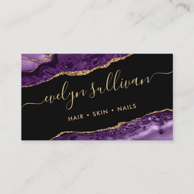 purple agate business card (Front)