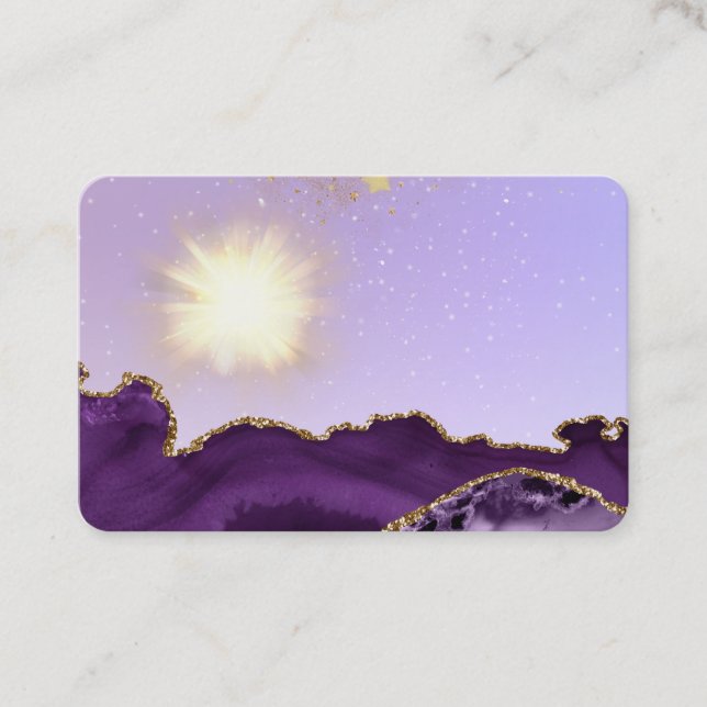 *~* Purple Agate - Energy Ball of Light Business Card (Front)