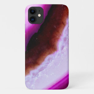 Purple Agate Gemstone With Quartz iPhone 11 Case