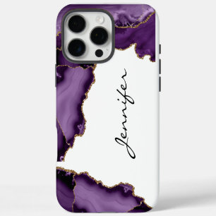 Purple Agate Geode Stone iPhone 16 Pro Max Case
