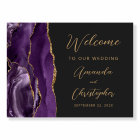 Purple Agate Gold Script Wedding Welcome