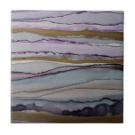 Purple Agate Mid-Century Modern  Tile<br><div class="desc">These gorgeous jewel tones add a touch of modern romance to any home. These make great tile accents or backsplash tiles,  This ink design comes from an original painting that I created in 2021.</div>