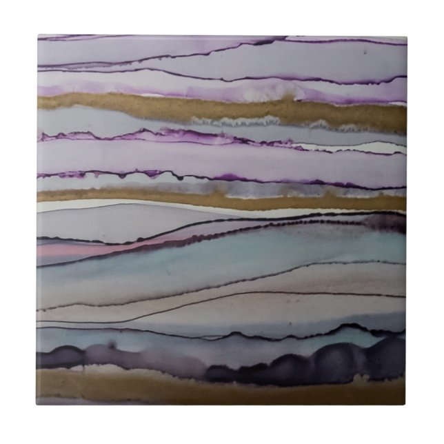 Purple Agate Mid-Century Modern  Tile (Front)