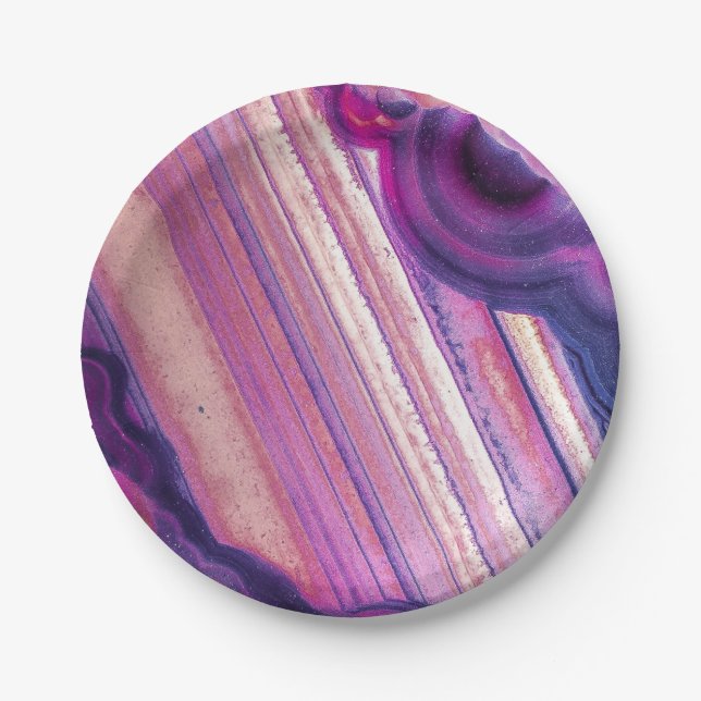 Purple Agate Paper Plate (Front)