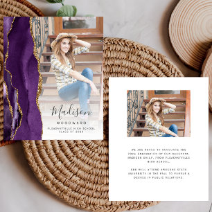 Purple Agate Photo 2024 Graduation Announcement