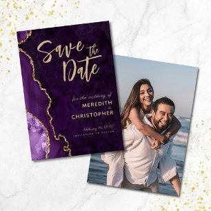 Purple Agate Photo Wedding Save the Date