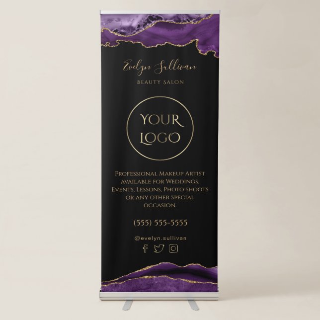 purple agate retractable banner (Front)