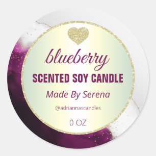 Purple Agate Soy Candle Product Labels