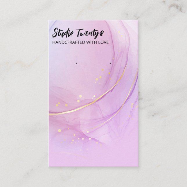 Purple Alcohol Ink Earring Packaging Cards (Front)