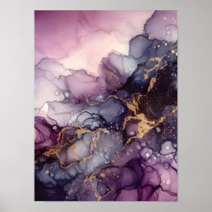 Purple alcohol ink poster