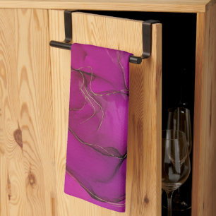 Purple alcohol ink tea towel