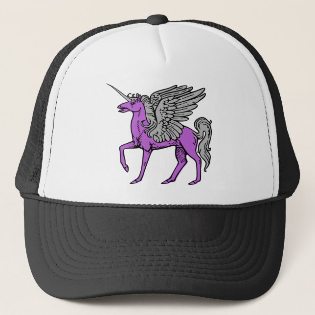 Purple Alicorn/Pegacorn/Winged Unicorn Trucker Hat (Front)