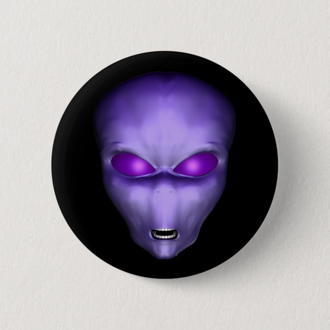 Purple Alien 6 Cm Round Badge (Front)