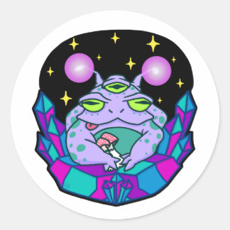 Purple Alien Frog Sticker