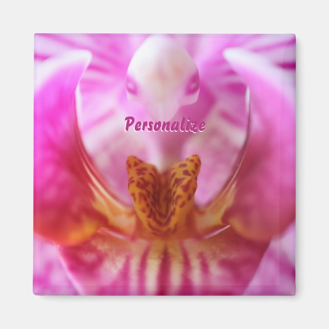 Purple Alien Orchid Orange Victim Floral Magnet (Front)