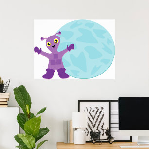 Purple Alien Poster