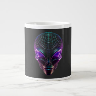 Purple Alien With Luminous Eyes Large Coffee Mug