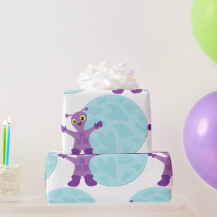 Purple Alien Wrapping Paper