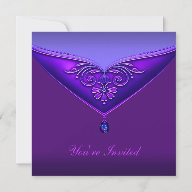Purple All Occasion Party Invitation Template (Front)