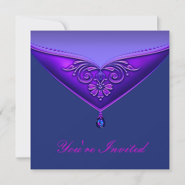 Purple All Occasion Party Invitation Template (Front)