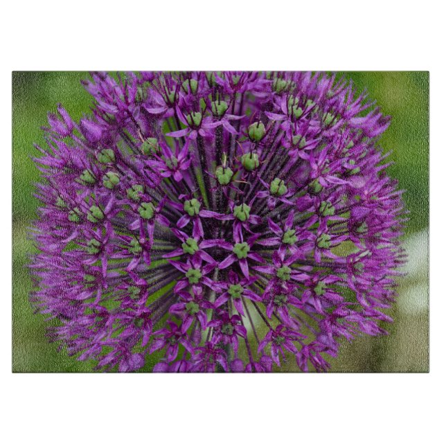 Purple allium flower cutting board (Front)