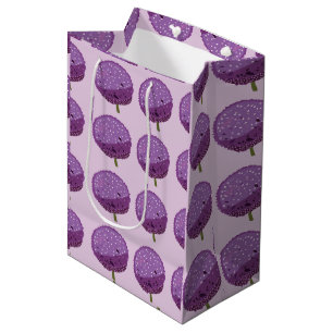 Purple Allium Flower Floral Pattern Medium Gift Bag