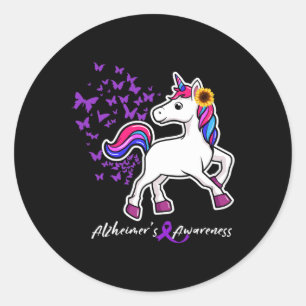 Purple Alzheimerheimer Awareness - End Heimers Classic Round Sticker