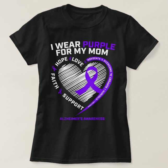 Purple Alzheimers Awareness Products Mom Gifts Men T-Shirt (Design Front)