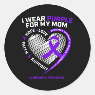 Purple Alzheimers Awareness Products Mum Classic Round Sticker