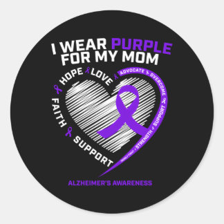 Purple Alzheimers Awareness Products Mum Classic Round Sticker