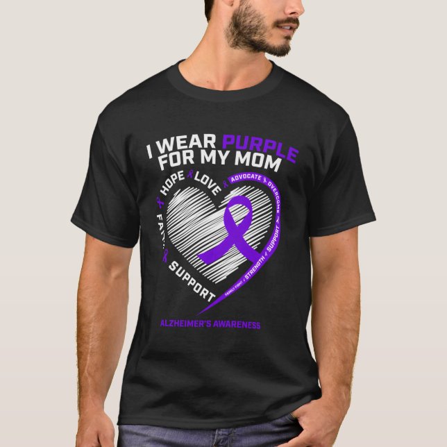 Purple Alzheimers Awareness Products Mum T-Shirt (Front)