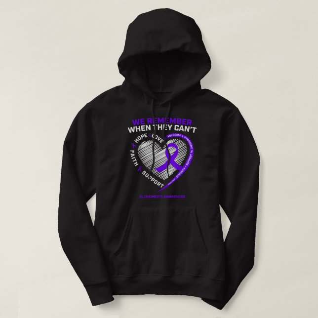 Purple Alzheimers Awareness Products Women Men Gra Hoodie (Design Front)