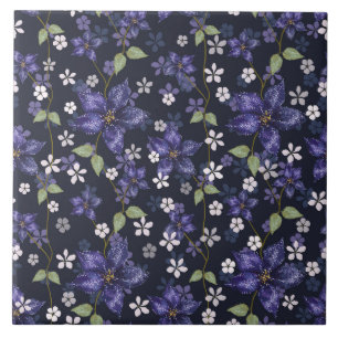 Purple Amaryllis Flowers Tile