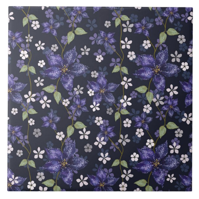 Purple Amaryllis Flowers Tile (Front)