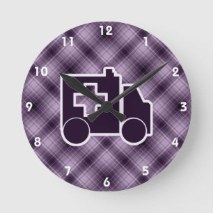 Purple Ambulance Round Clock