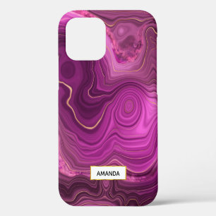 Purple Amethyst And Gold Abstract Agate iPhone 12 Case