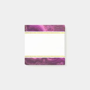 Purple Amethyst And Gold Abstract Agate Post-it No Notes
