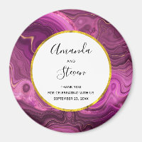 Purple Amethyst And Gold Agate Wedding Thank You