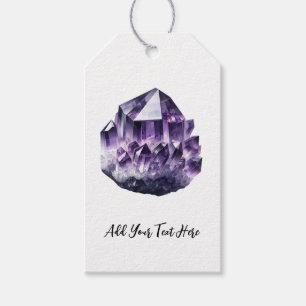 Purple Amethyst Calming Crystal Metaphysical Gift Tags