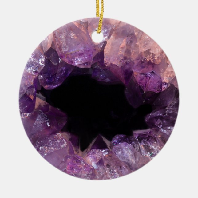 Purple Amethyst Ceramic Tree Decoration (Front)