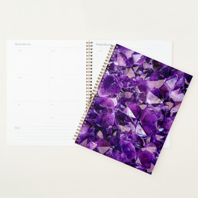 Purple Amethyst Crystal Gemstone Planner Calendar (Display)